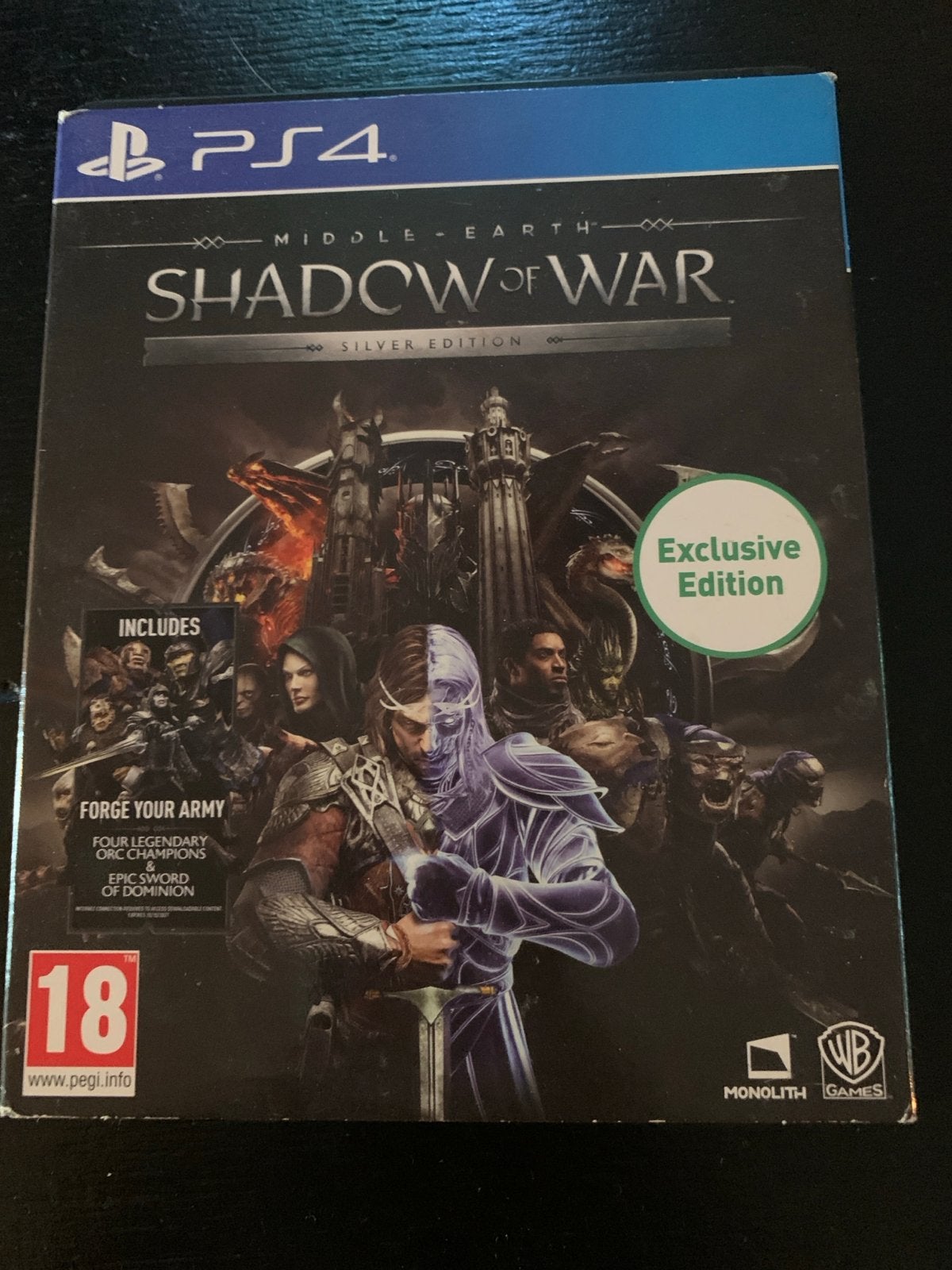 Middle-earth: Shadow of War Silver Edition PS4, Vanaf 18 jaar, 1 speler, Ophalen of Verzenden, Zo goed als nieuw