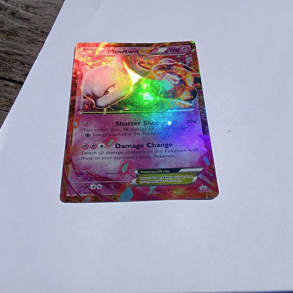 Mewtwo Pokemon Kaart - Foil, Ophalen of Verzenden, Gebruikt, Losse kaart, Foil