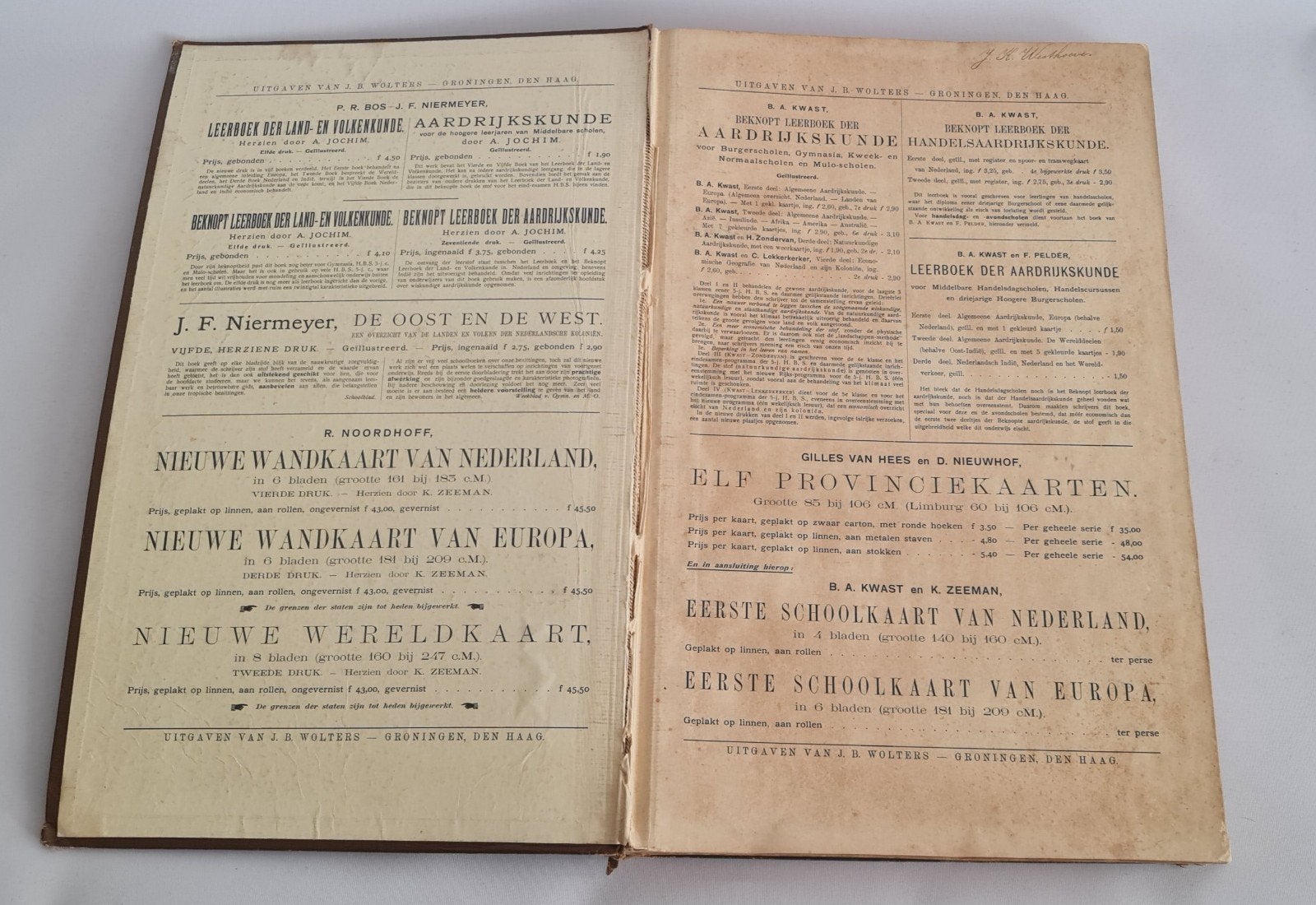 Bos-Niermeyer Schoolatlas der Geheele Aarde 1925, Ophalen of Verzenden
