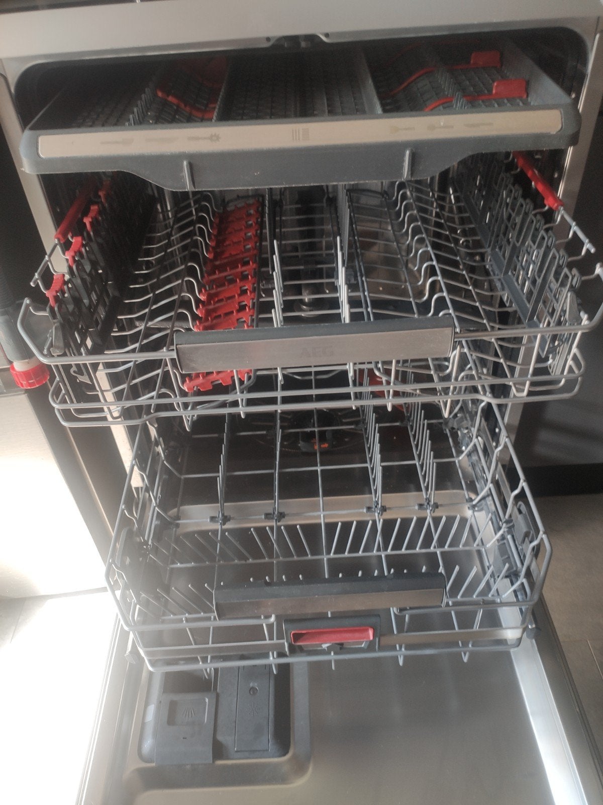 Luxe AEG ComfortLift XXL Vaatwasser (FFB83816PM) – RVS –, Minder dan 10 liter, Energieklasse A of zuiniger, Ophalen of Verzenden
