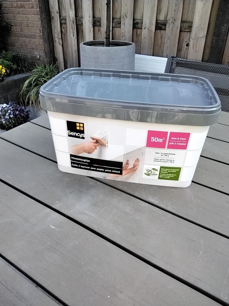 Sencys Vliesbehanglijm - Kant & Klaar voor 50m², Ophalen, Wit, Nieuw, Beits