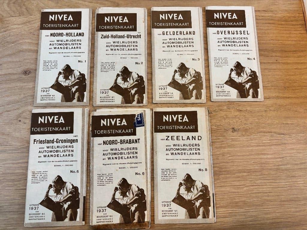 Nivea Toeristenkaart Nederland - No. 1/2/3/4/5/6/8, Gelezen, Beiersdorf N.V., Ophalen of Verzenden, Landkaart