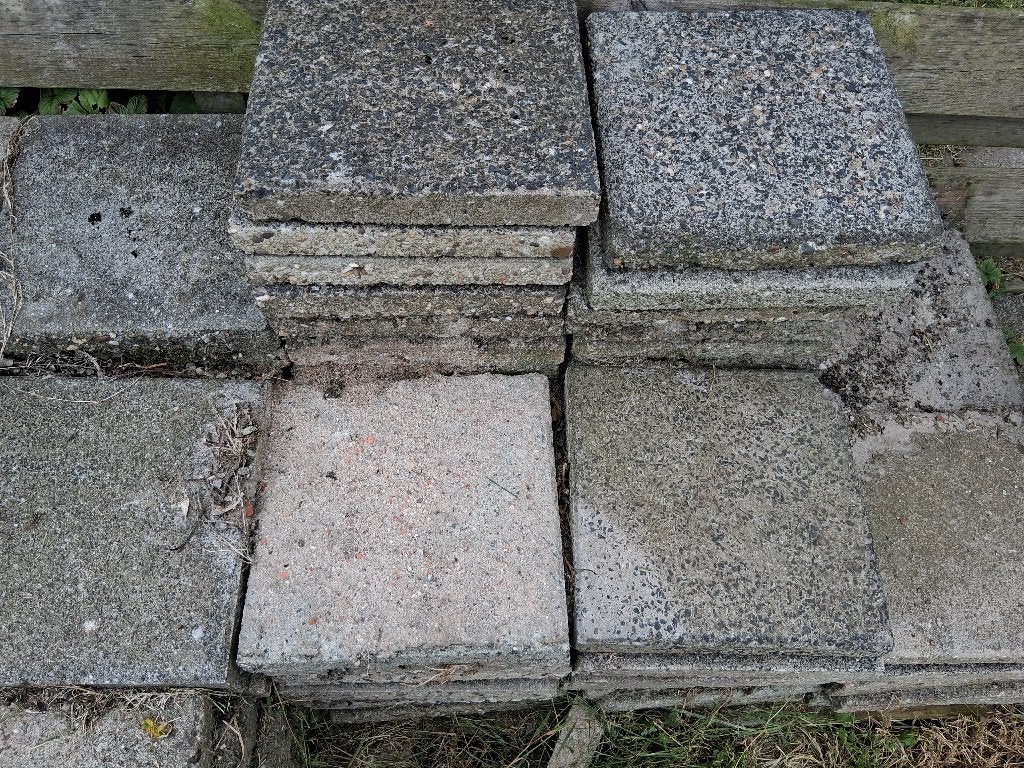GRATIS : Tegels, Ophalen, Gebruikt, Beton, Terrastegels