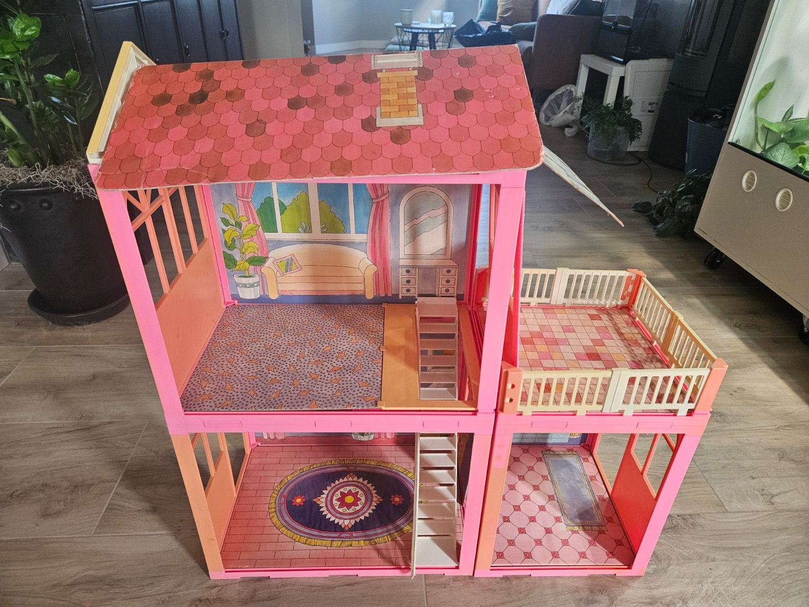 2 Vintage Jaren '90 Barbie Huizen - Poppenhuizen, Ophalen of Verzenden, Gebruikt, Poppenhuis