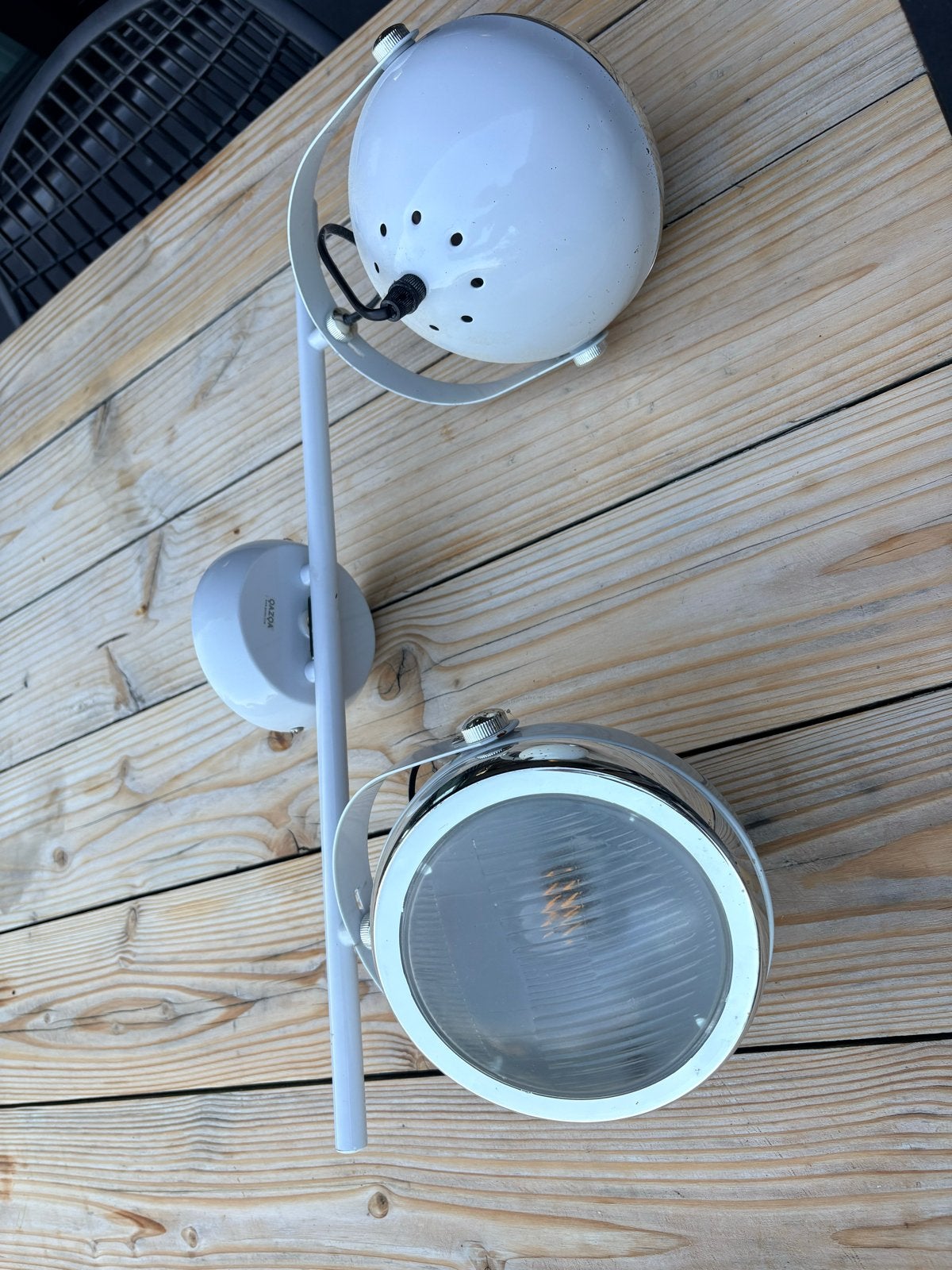 2 x Witte plafondspot met 2 verstelbare spots, Huis en Inrichting, Lampen | Spots, Ophalen, Gebruikt, Gloeilamp, GU10