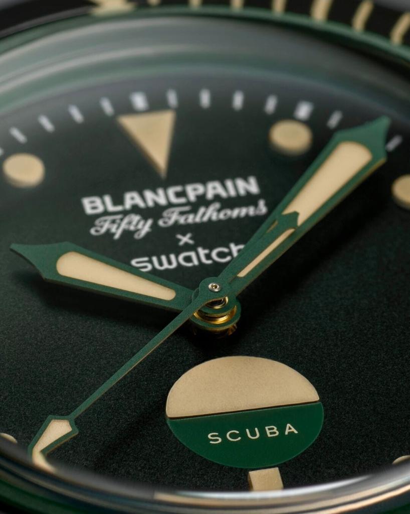 Blancpain x swatch Scuba Fifty Fathoms green ABYSS, Sieraden, Tassen en Uiterlijk, Horloges | Heren, Kunststof, Polshorloge, Swatch