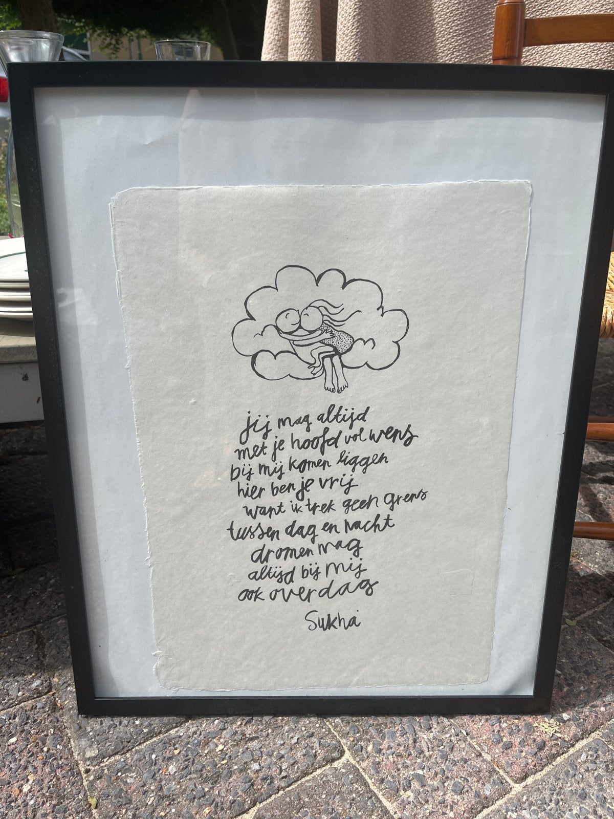 Sukha poster met lijst - "Jij mag altijd...", Ophalen, Ingelijst werk, Zo goed als nieuw, Met afbeelding