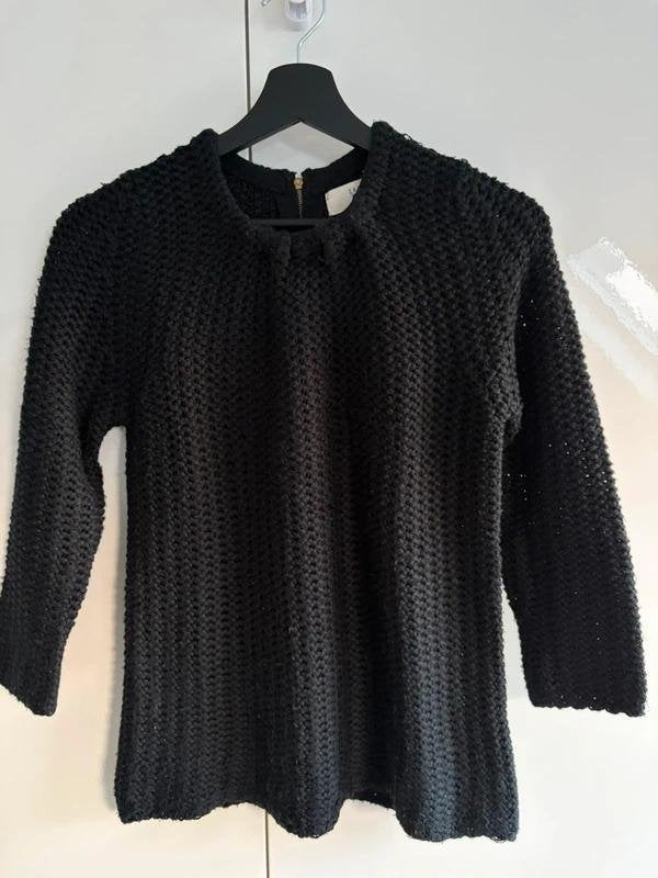 Zwarte chunky trui grof gebreid met gouden rits Zara S, Ophalen of Verzenden, Zo goed als nieuw, Maat 36 (S), Zara