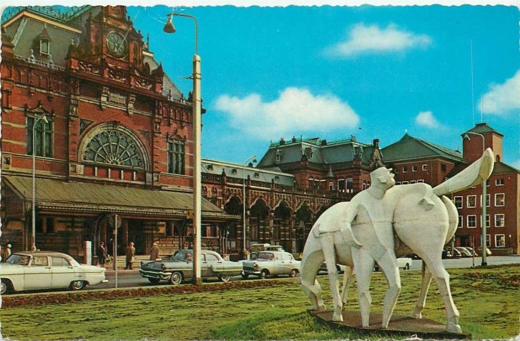 388-467-011 Groningen Station met Peerd van Ome Loeks, Verzenden, Voor 1920, Groningen