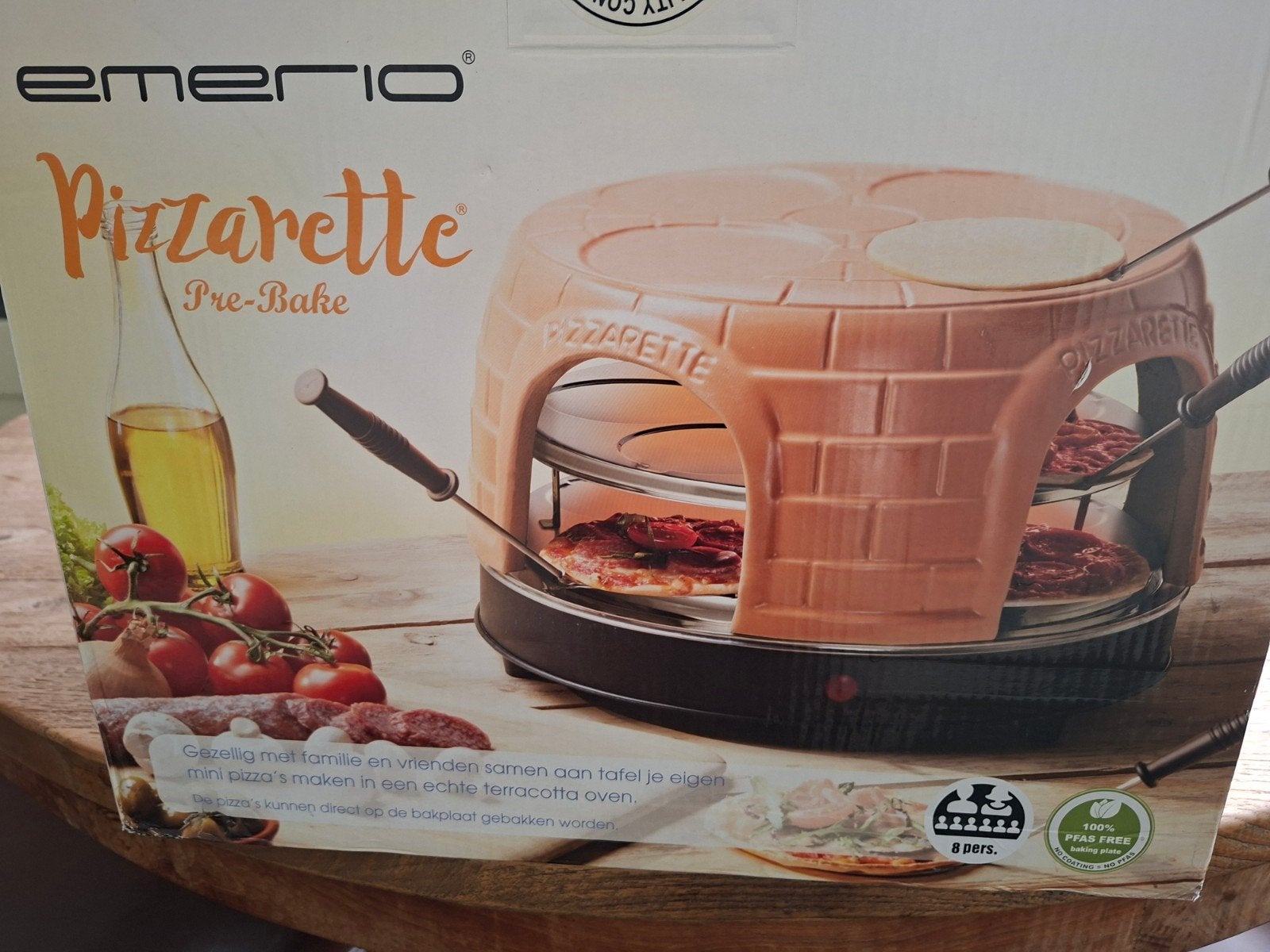 Nieuwe Emerio Pizzarette Pre-Bake - Mini Pizza Oven voor 8 p, Ophalen, Minder dan 45 cm, Overige merken, Minder dan 45 cm