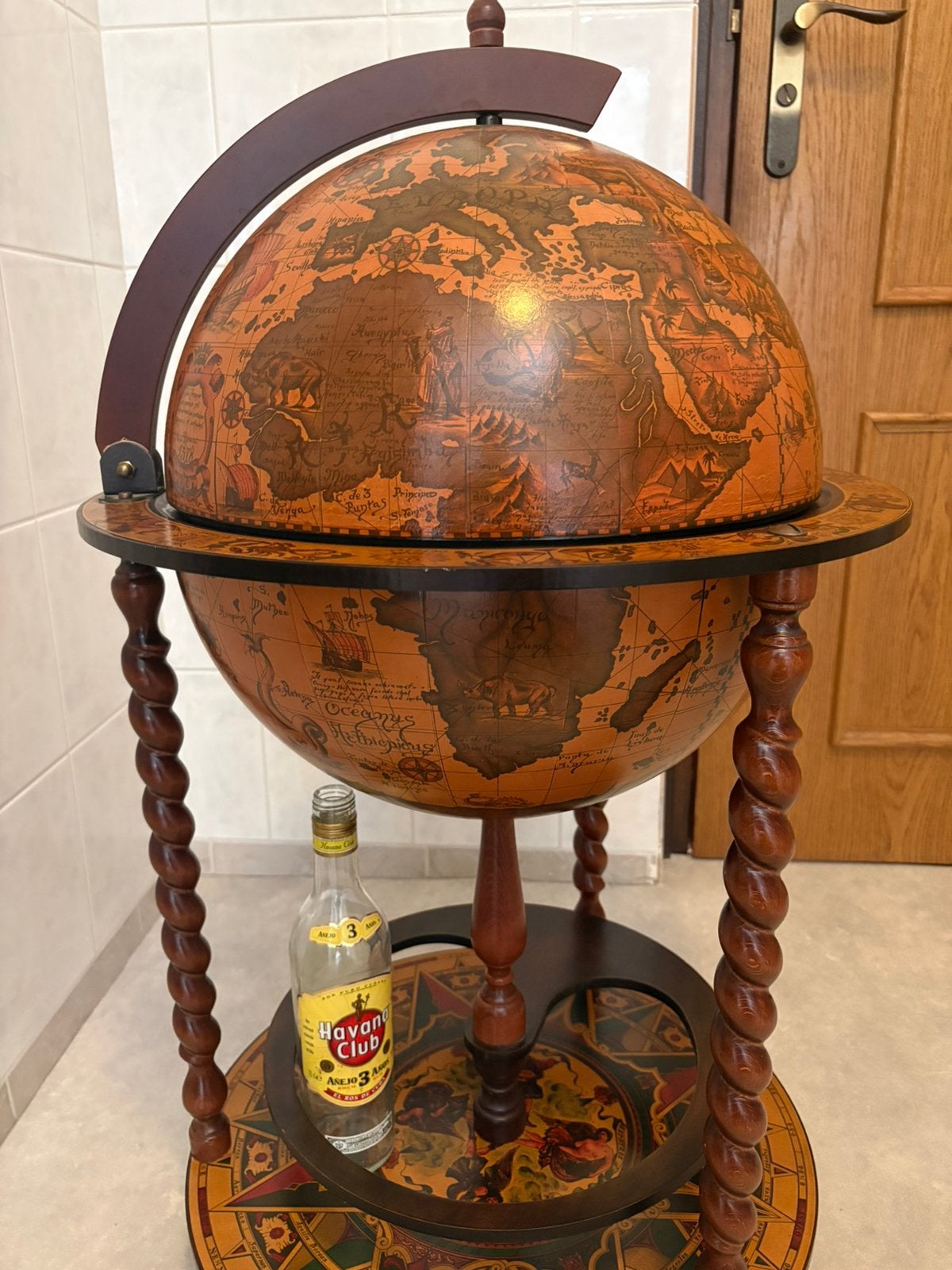 ITALIAANSE bar globe drank wereldbol barglobe globebar, Ophalen of Verzenden, Zo goed als nieuw