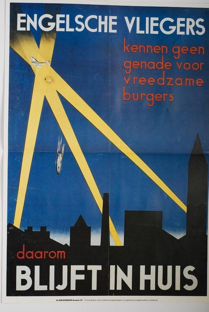 Affiche Engelsche vliegers kennen geen genade | Heruitgave, Verzamelen, Militaria | Tweede Wereldoorlog, Zo goed als nieuw, Verzenden