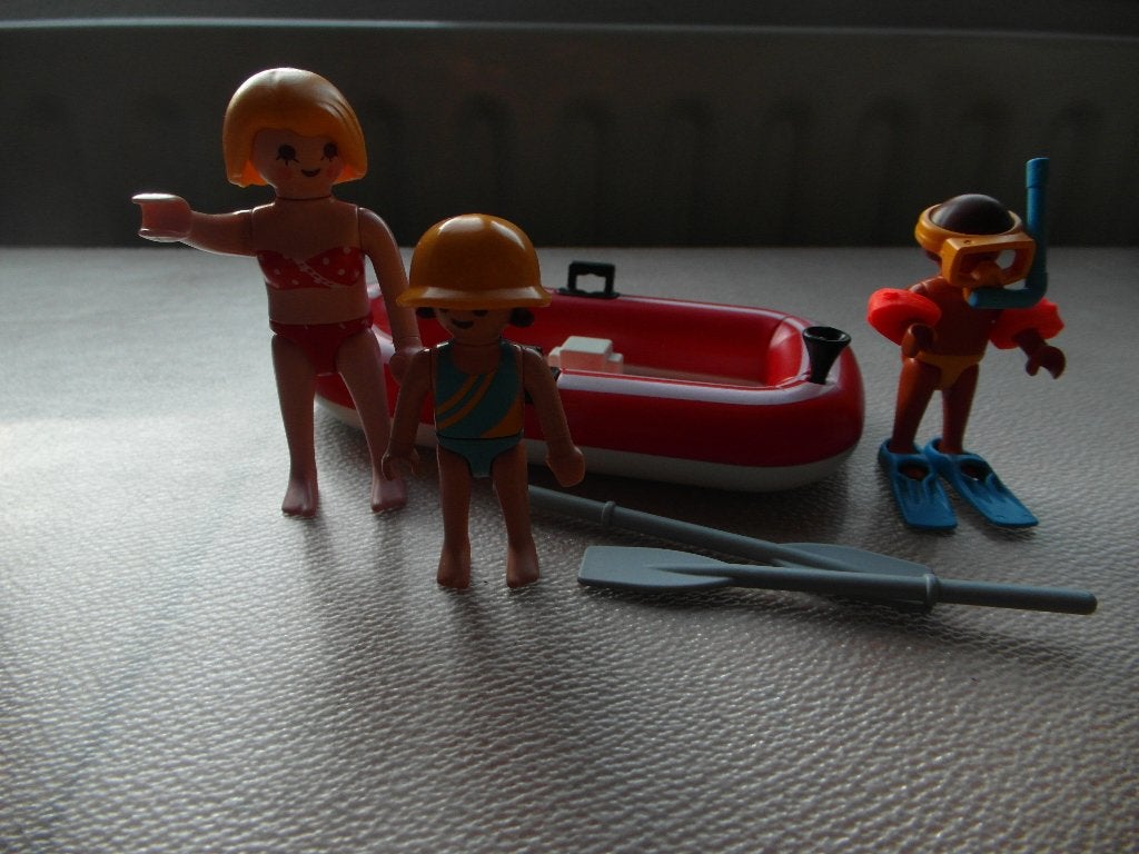 playmobil toeristen met rubberboot 5439, Ophalen of Verzenden, Gebruikt, Complete set, Boot/Schip