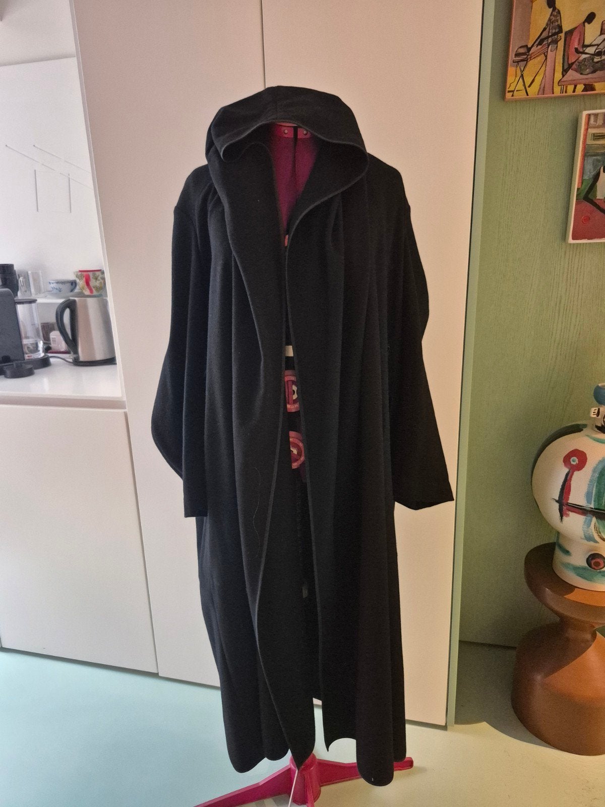 Zwarte wollen jas met capuchon - Brand 6397, Kleding | Dames, Jassen | Winter, Maat 38/40 (M), Zwart, Ophalen of Verzenden, Zo goed als nieuw
