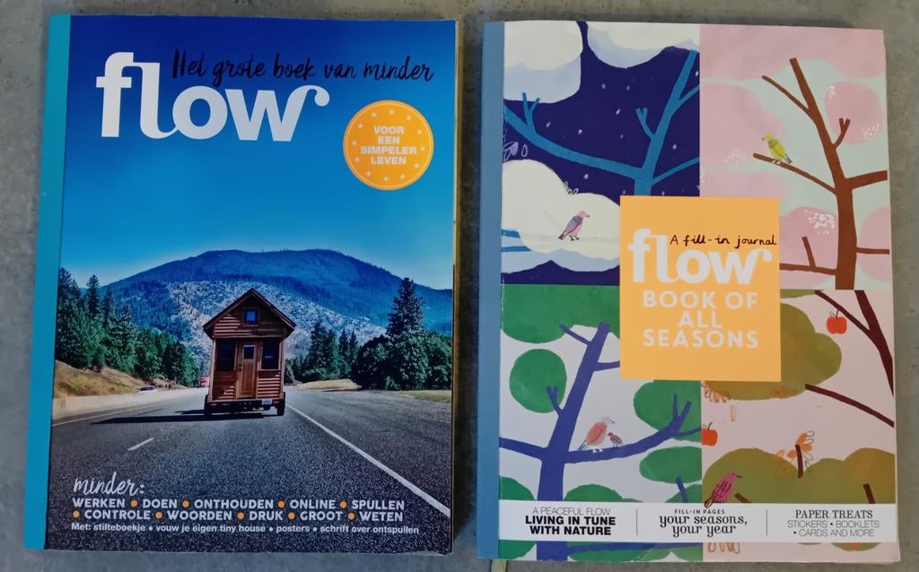 2x Flow: minimalisme & leven met de seizoenen, Ophalen of Verzenden, Zo goed als nieuw