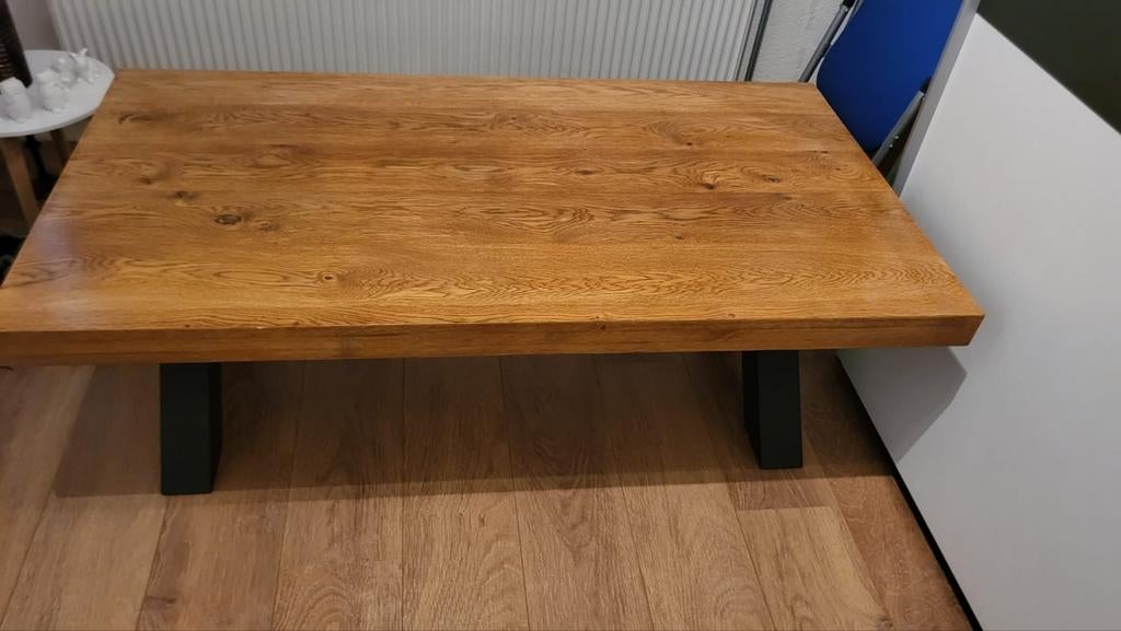 Eiken salontafel van Bommel Wonen - 130x70x47 cm, Ophalen, 100 tot 150 cm, Eikenhout, 50 tot 100 cm