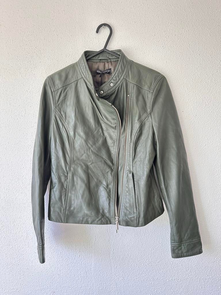 Repeat Cashmere Leren Jasje Dames Maat 38S Groen, Verzenden, Nieuw, Maat 38/40 (M), Groen