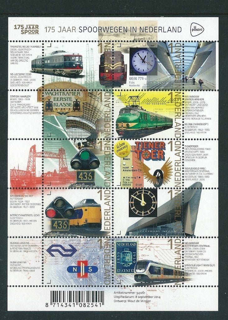 Vel 175 jaar Spoor NS no V3219, postfris, Postzegels en Munten, Ophalen of Verzenden, Postfris
