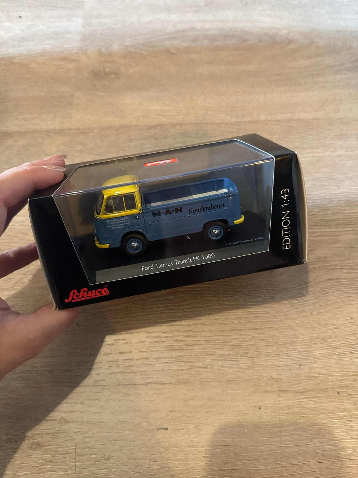 Schuco Ford Taunus Transit FK 1000 MAN Kundendienst, Ophalen of Verzenden, Nieuw, Bus of Vrachtwagen, Schuco
