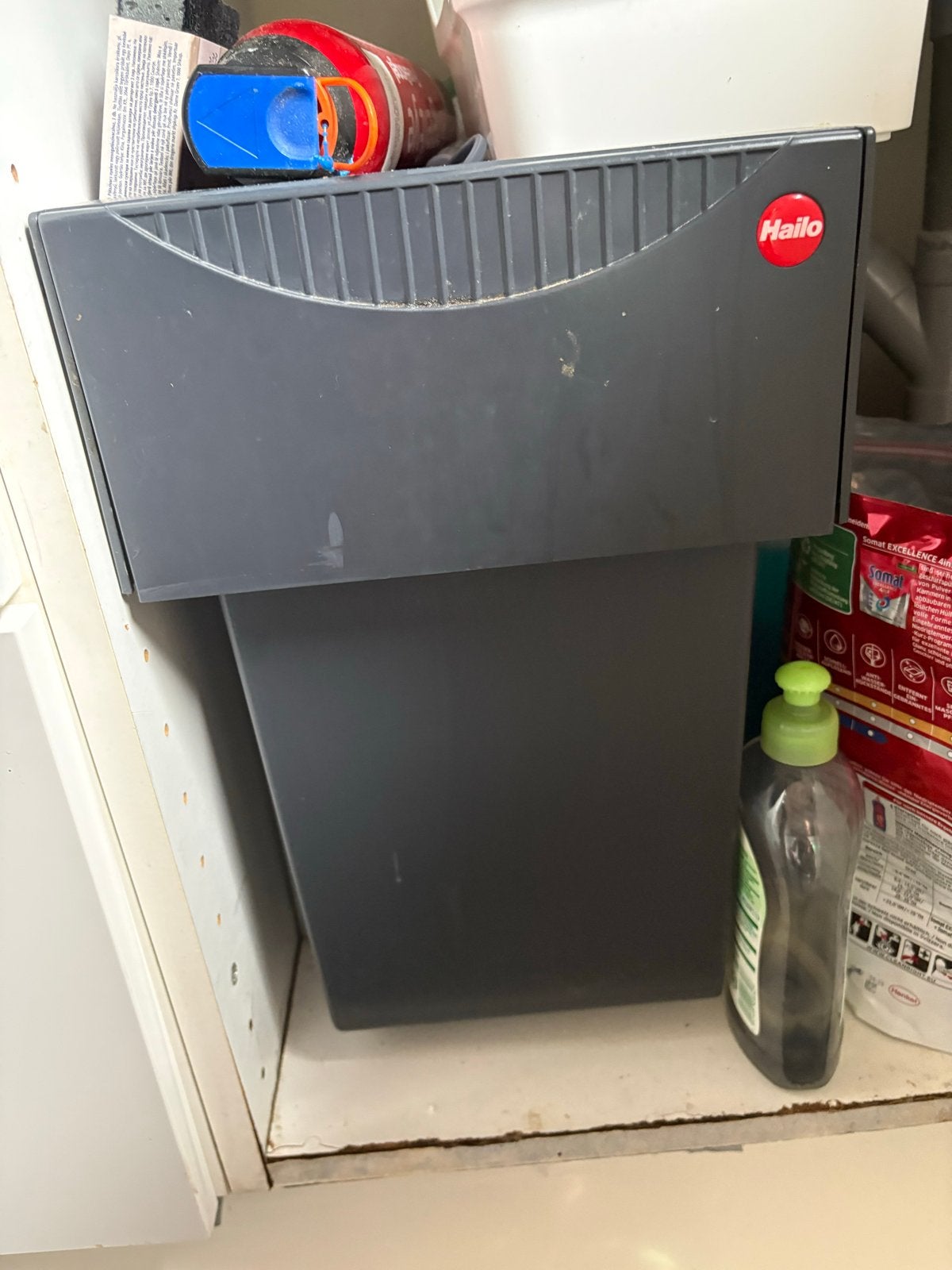 HAILO inbouw afvalscheidingssysteem met 2x 14L emmers, Ophalen, Kunststof, Gebruikt, 5 – 50