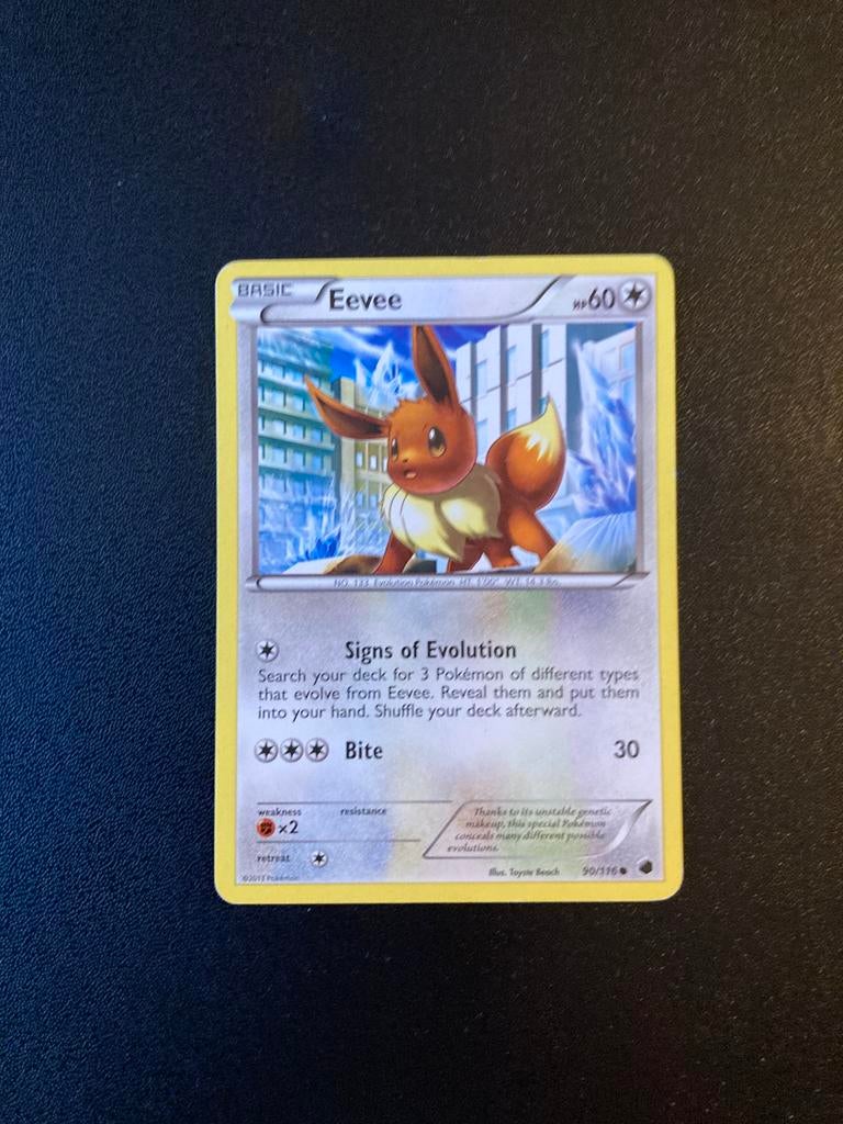 Pokemon kaart Eevee, Ophalen of Verzenden, Zo goed als nieuw