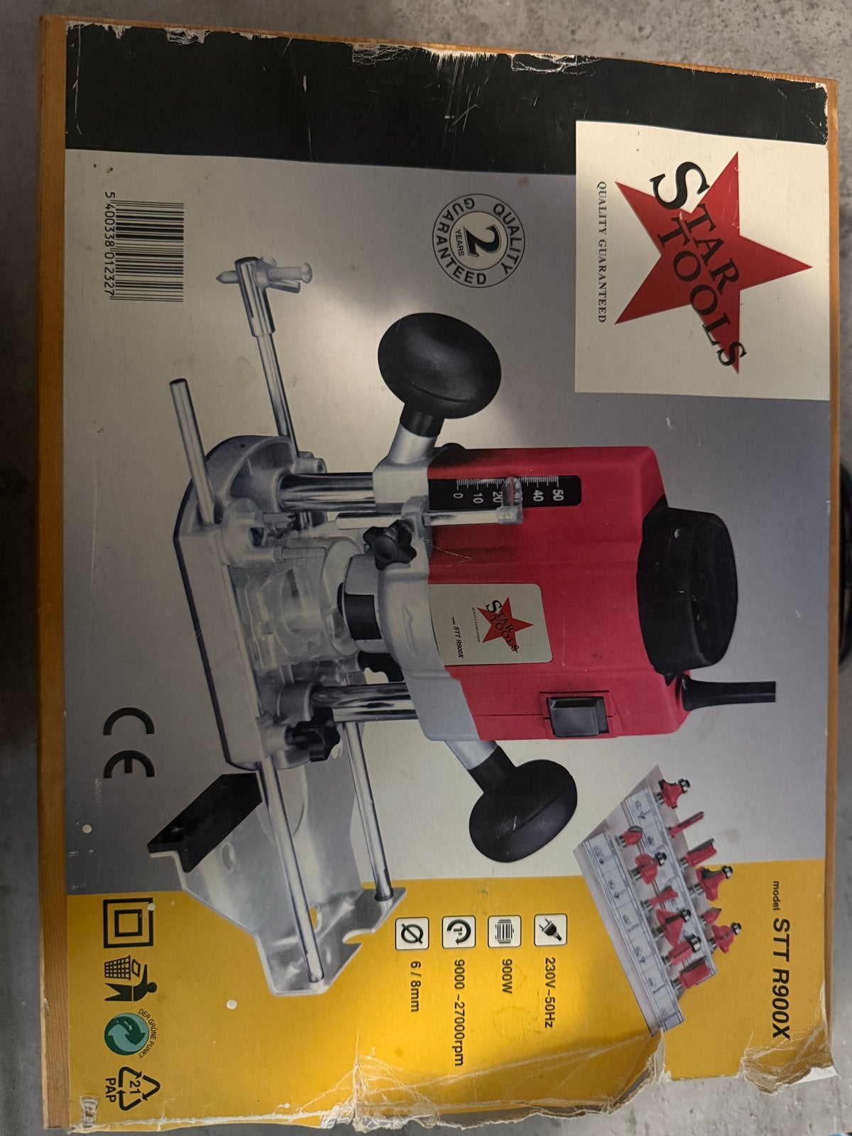 Star Tools bovenfrees met freesjes - STT R900X, Ophalen of Verzenden, Gebruikt, Elektrisch, Bovenfrees