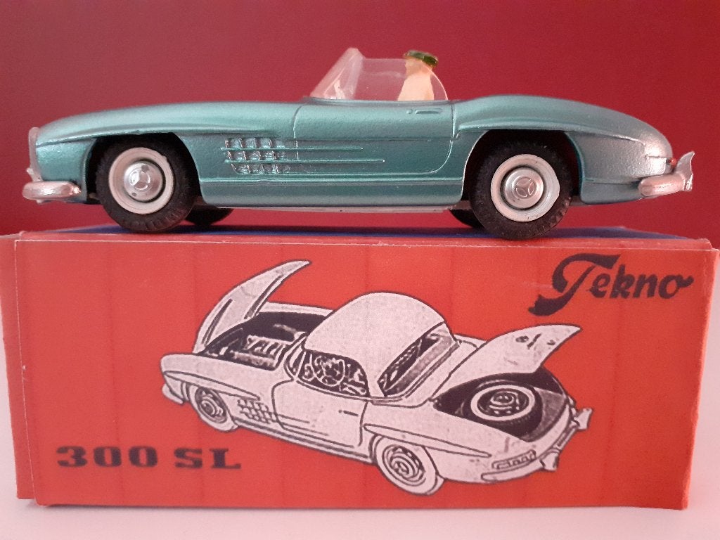 Mercedes-Benz 300SL  cabriolet  Tekno  1/43   metallic groen, Ophalen of Verzenden, Zo goed als nieuw, Auto, Overige merken