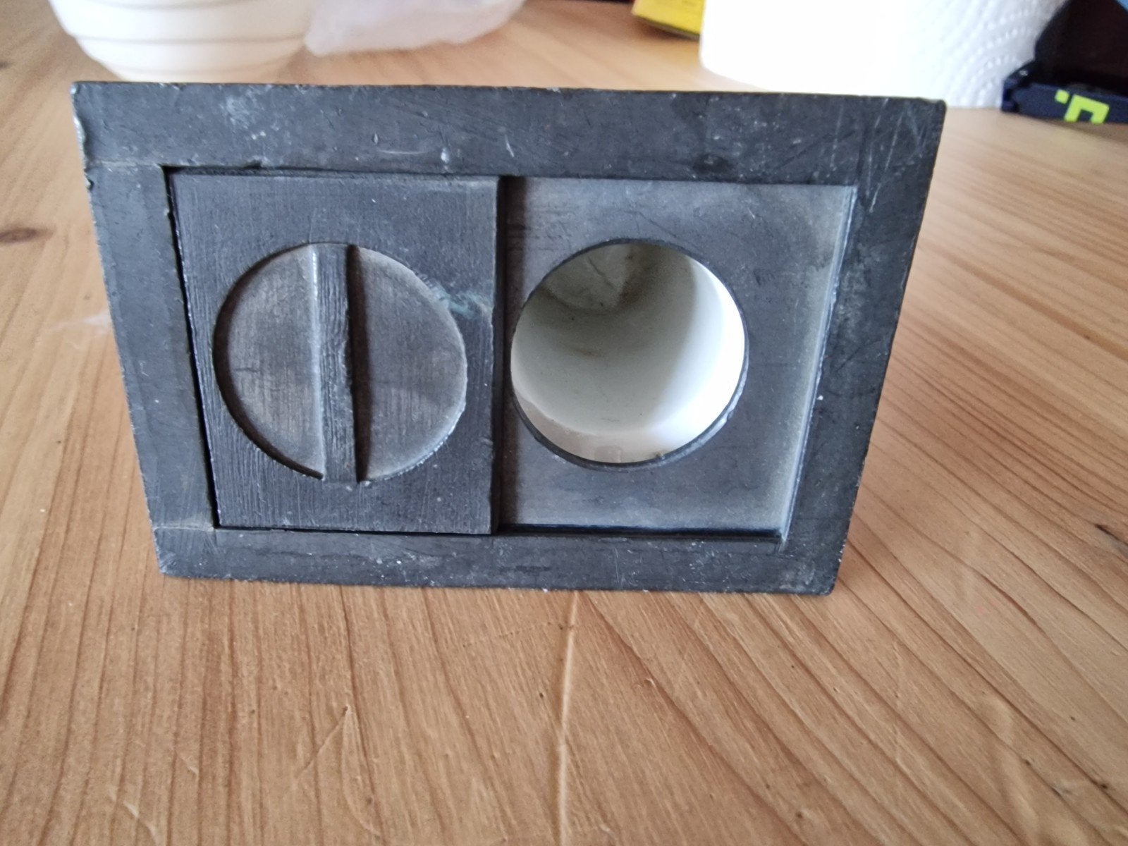 Vintage inktpotje voor schooltafel, Ophalen of Verzenden