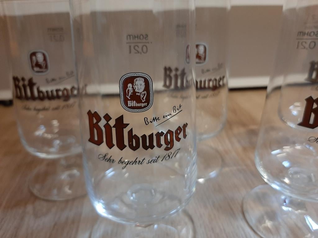 5 bitburger glazen, Ophalen of Verzenden