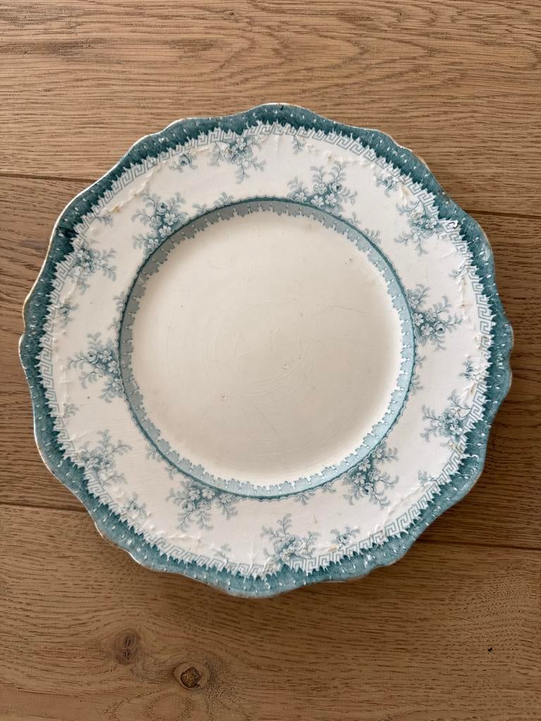 Antiek Hamilton bord, blauw-wit bloemmotief, Ophalen of Verzenden