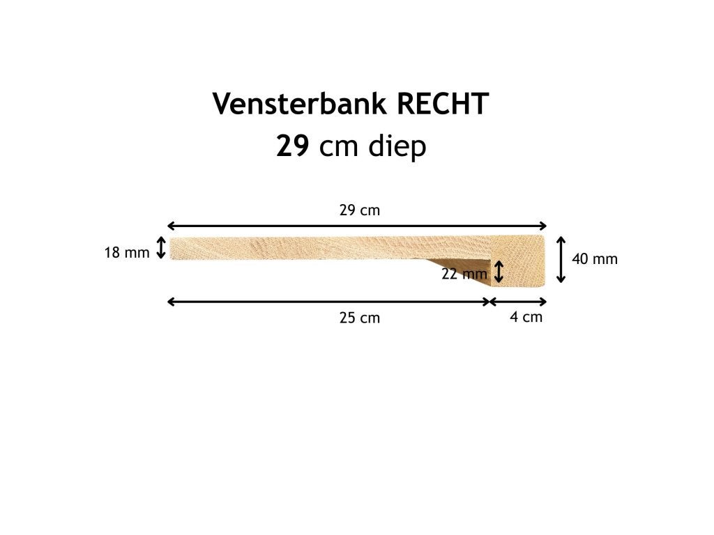 Vensterbank - Eiken overzet | Recht | Div. afm. OP VOORRAAD!, Niet ingevuld, Verzenden, Vensterbanken, Nieuw