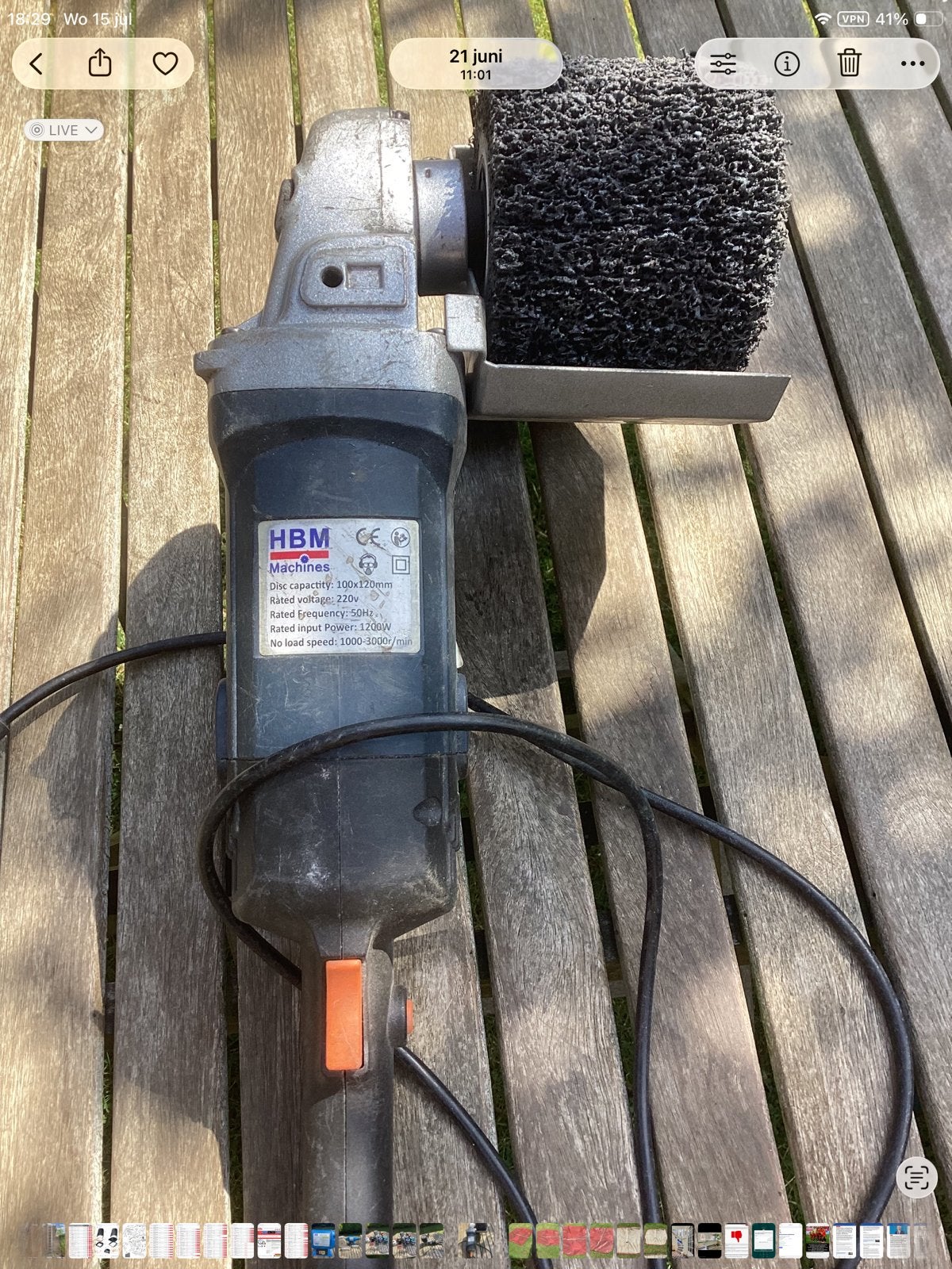 SATINEERMACHINE, Verzenden, Gebruikt, 600 tot 1200 watt, Excentrische schuurmachine