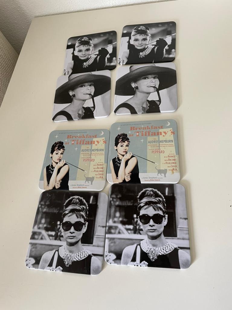 Onderzetters Audrey Hepburn, Ophalen of Verzenden, Glas of Kopje
