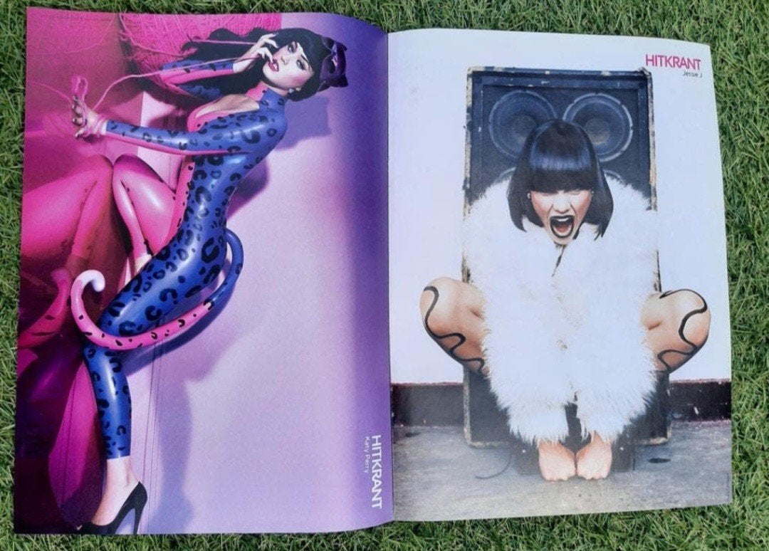 Poster 2x A4 Hitkrant 2011 Katy Perry & Jessie J, Ophalen of Verzenden, Gebruikt, A1 t/m A3, Muziek
