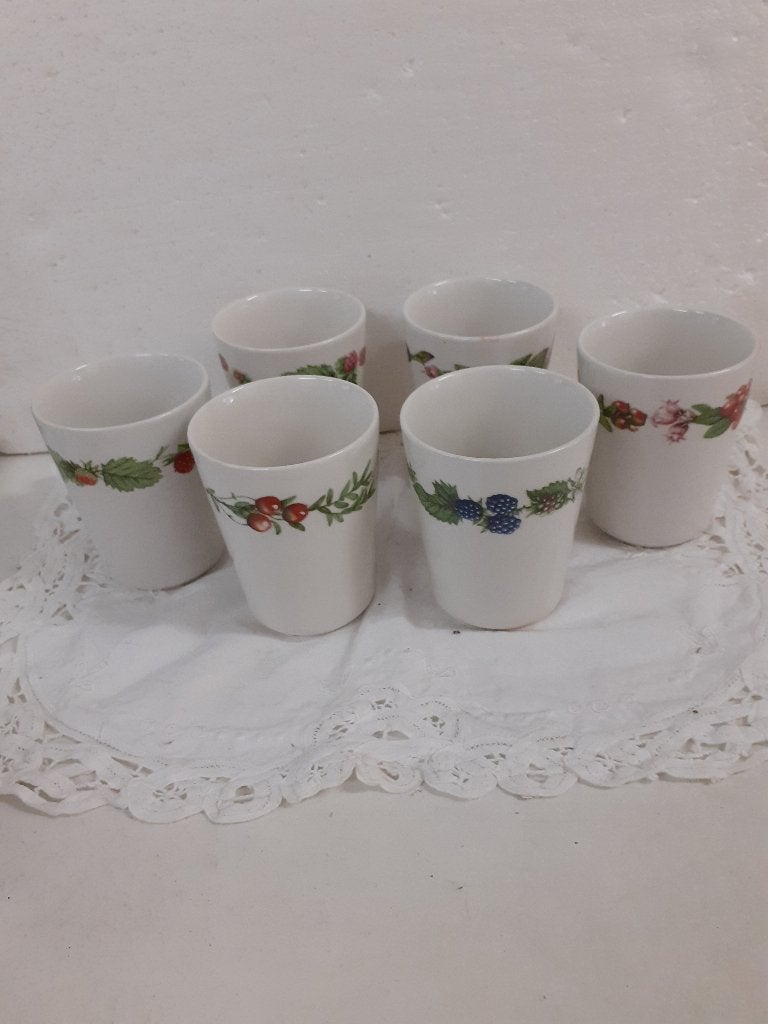 Marjolein Bastin - Bosvruchten - set van 6 aardewerk bekers, Antiek en Kunst, Antiek | Servies los, Ophalen of Verzenden