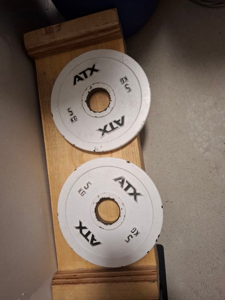 ATX halterschijven gekalibreerd 5kg x2, Sport en Fitness, Ophalen, Gebruikt, Benen, Halterschijven
