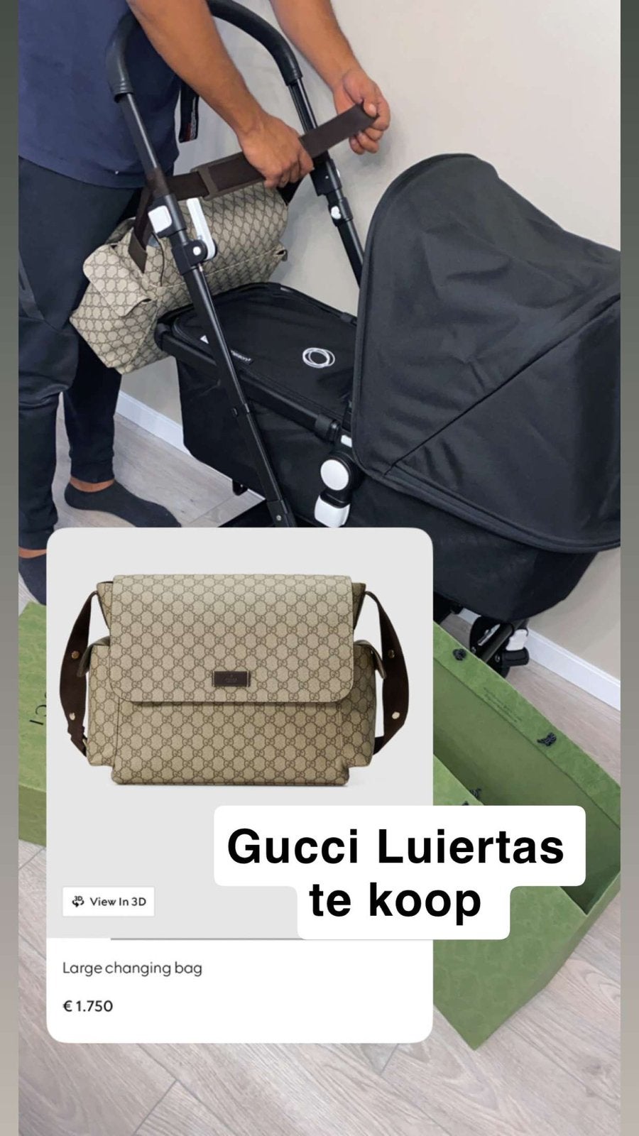 Gucci luiertas, Ophalen, Zo goed als nieuw