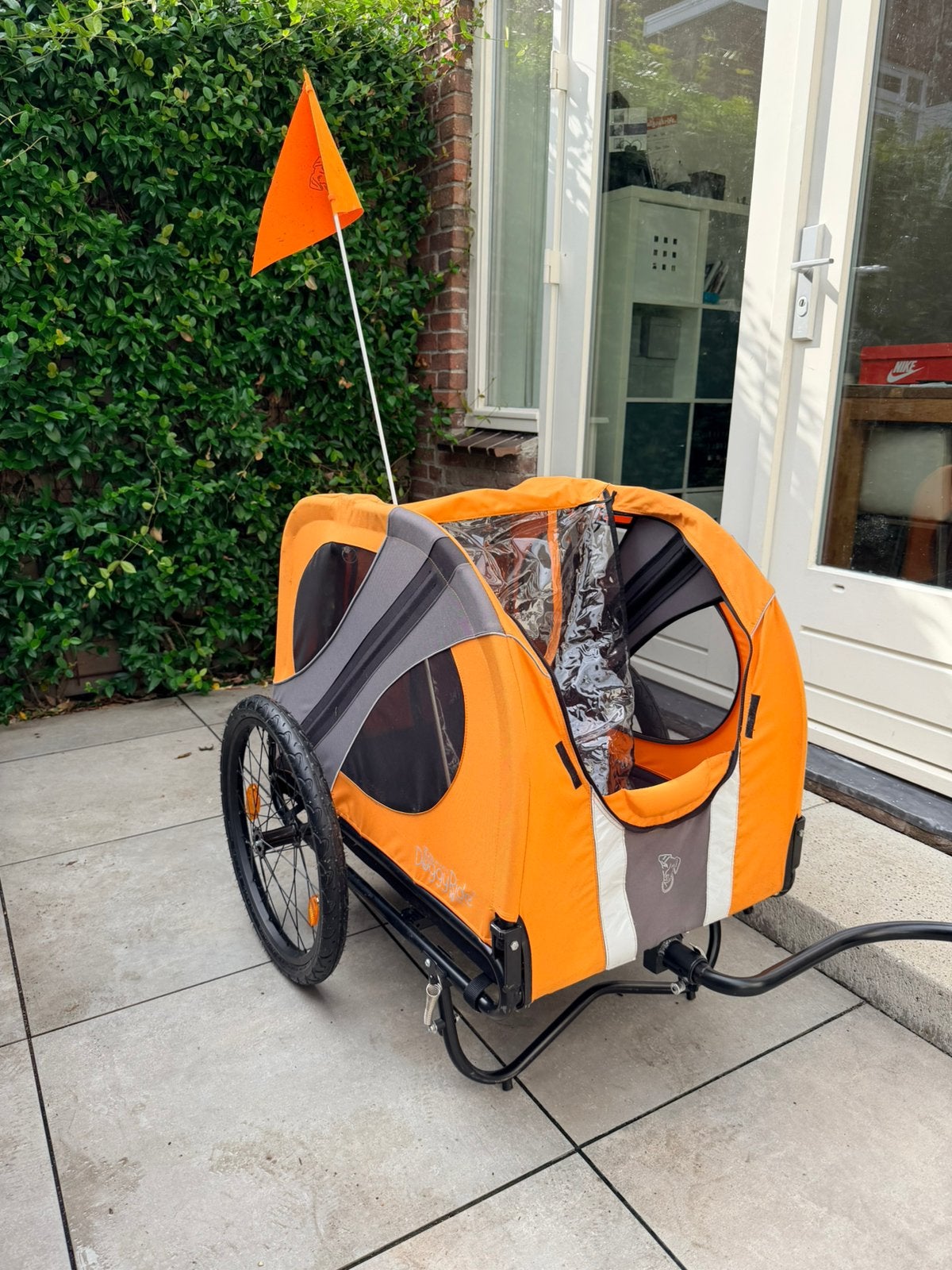 Doggyride Novel hondenfietskar - Oranje/Grijs, Ophalen, Gebruikt, Opvouwbaar, 20 tot 40 kg