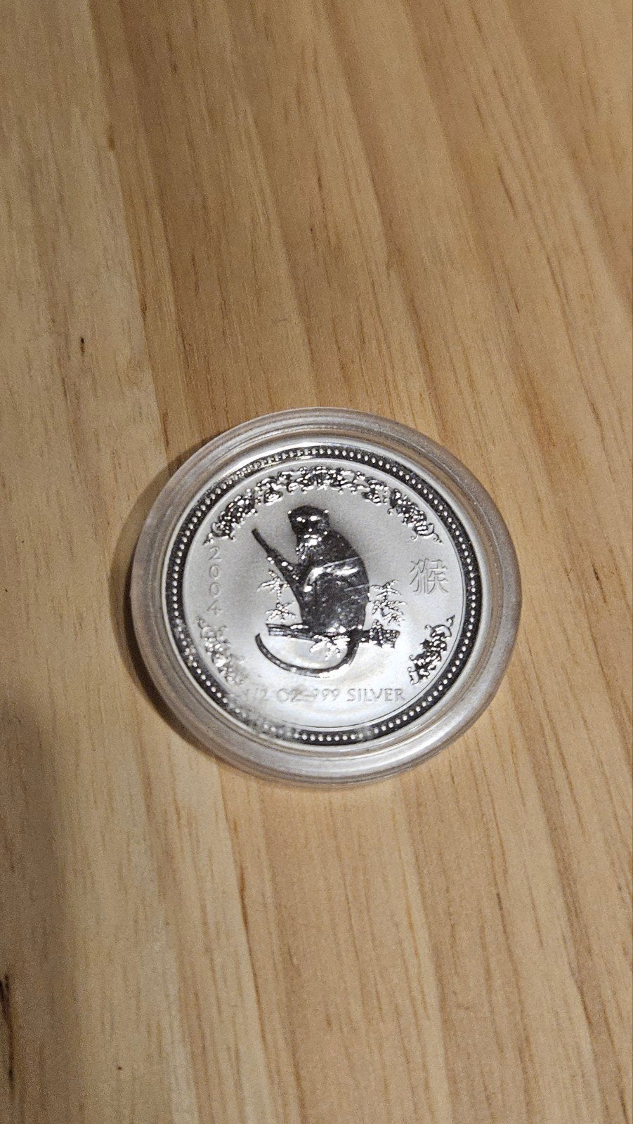 1/2 lunar 1 year of the monkey 2004, Ophalen of Verzenden, Zilver