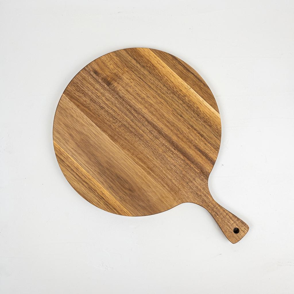 Gepersonaliseerde Acacia Houten Snijplank Rond 30cm, Verzenden, Hout, Snij-/serveerplank, Nieuw