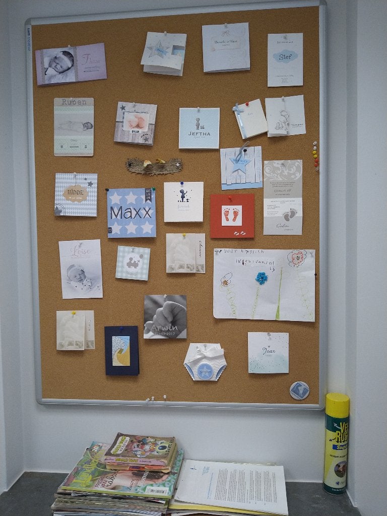 wandprikbord kurk met lijst, Ophalen, Kunststof, Zo goed als nieuw, Bruin