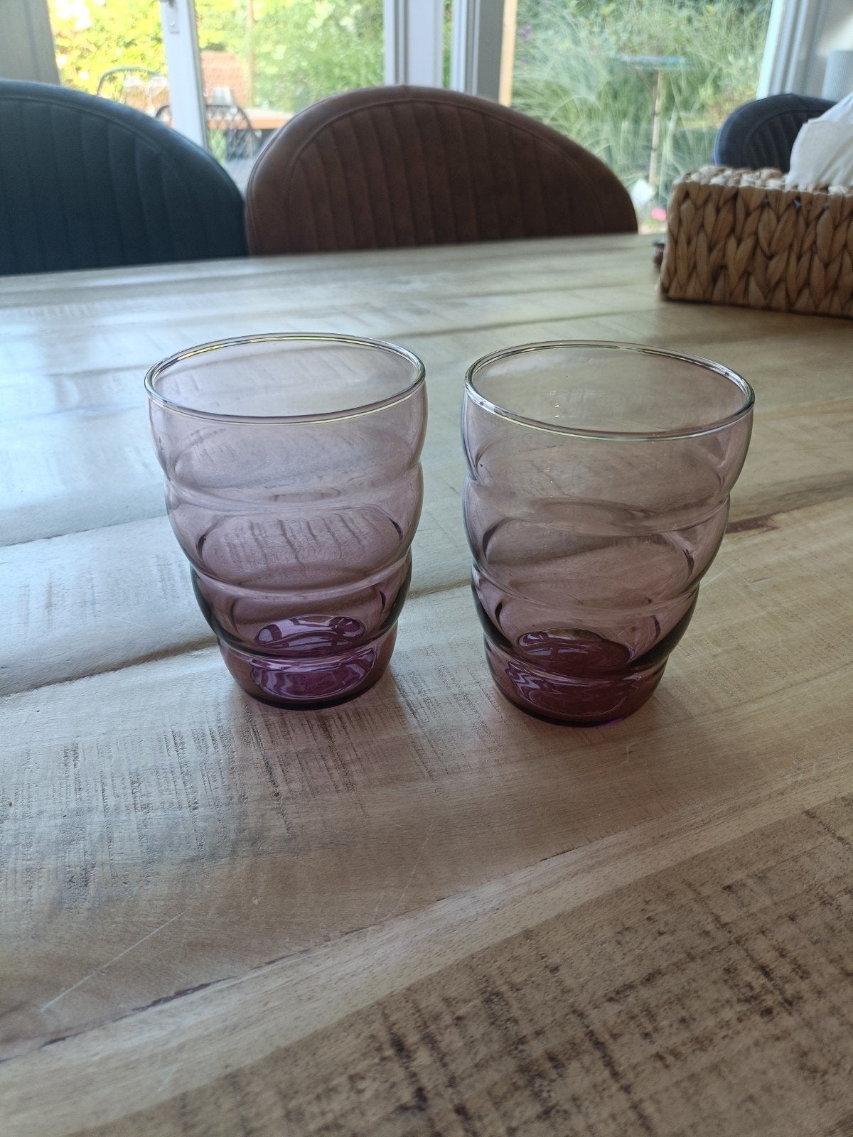 Twee paarze glazen, Verzamelen, Glas en Borrelglaasjes, Ophalen of Verzenden, Gebruikt, Frisdrankglas