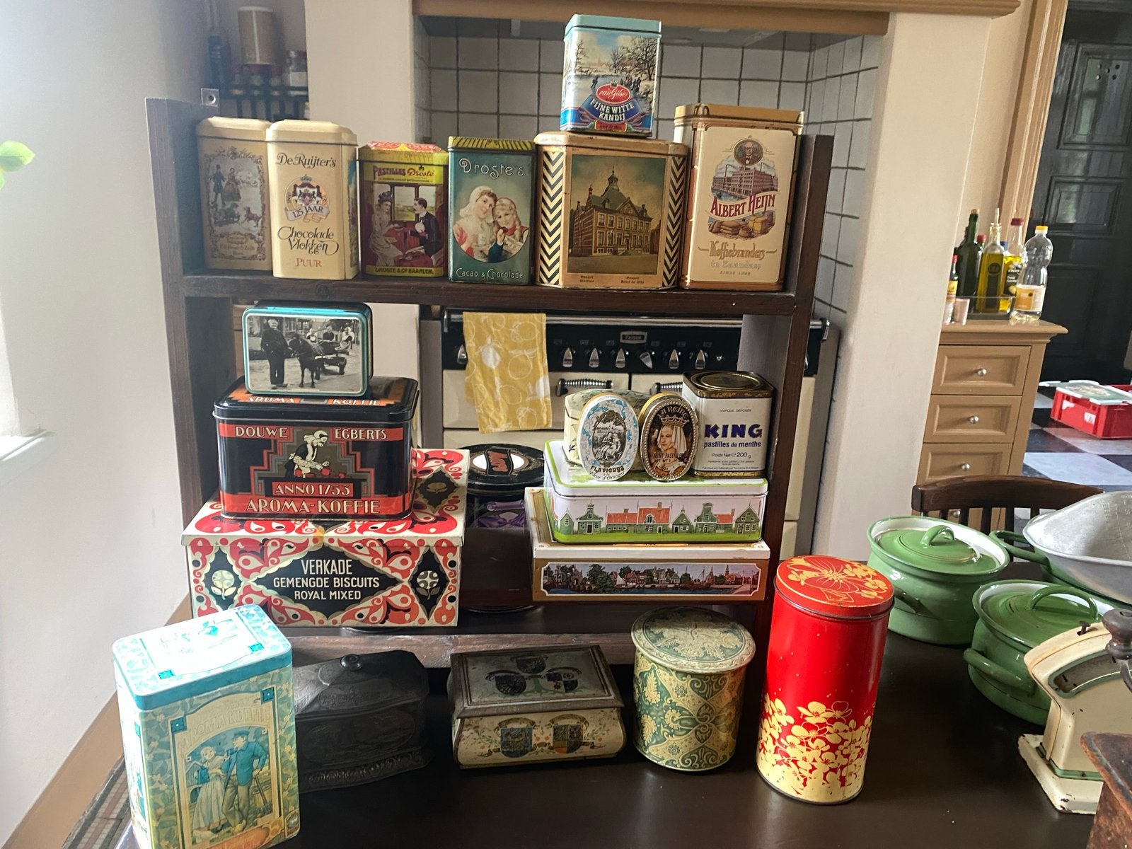 Vintage blikjesverzameling uit grootmoeders tijd, Verzamelen, Ophalen of Verzenden, Gebruikt, Koffie, Douwe Egberts