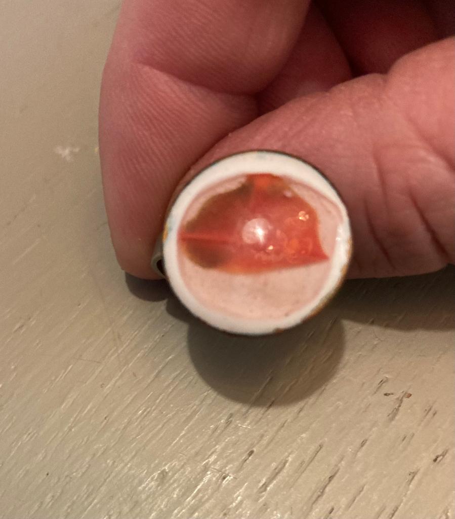 Vintage emaille glas zilverkleur ring boho hippie sieraad, Ophalen of Verzenden, Zo goed als nieuw, 17 tot 18, Dame