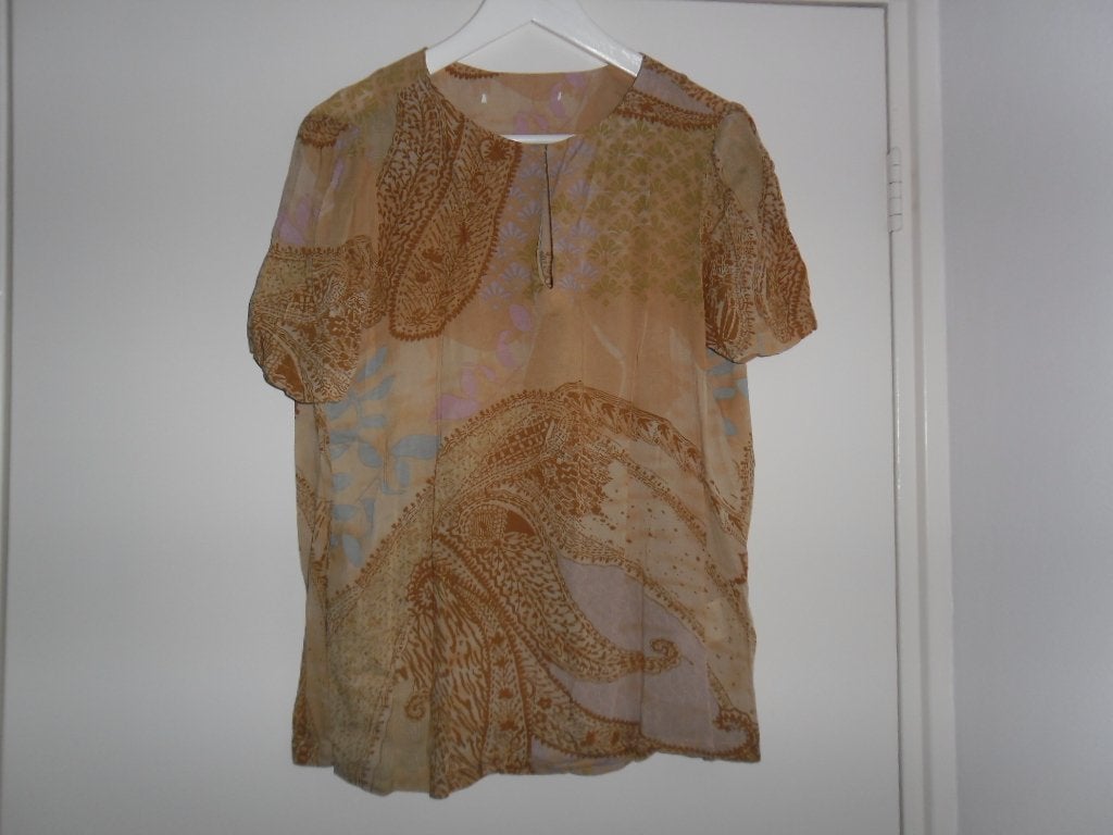 Yaya Beige/Oranje Blouse Shirt Met Print Maat 38, Maat 38/40 (M), Beige, Ophalen of Verzenden, Zo goed als nieuw