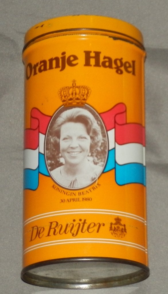Al4 -- blikje oranje hagel - de Ruijter, Baarn, Verzamelen, Blikken, Ophalen of Verzenden, Gebruikt, Overige