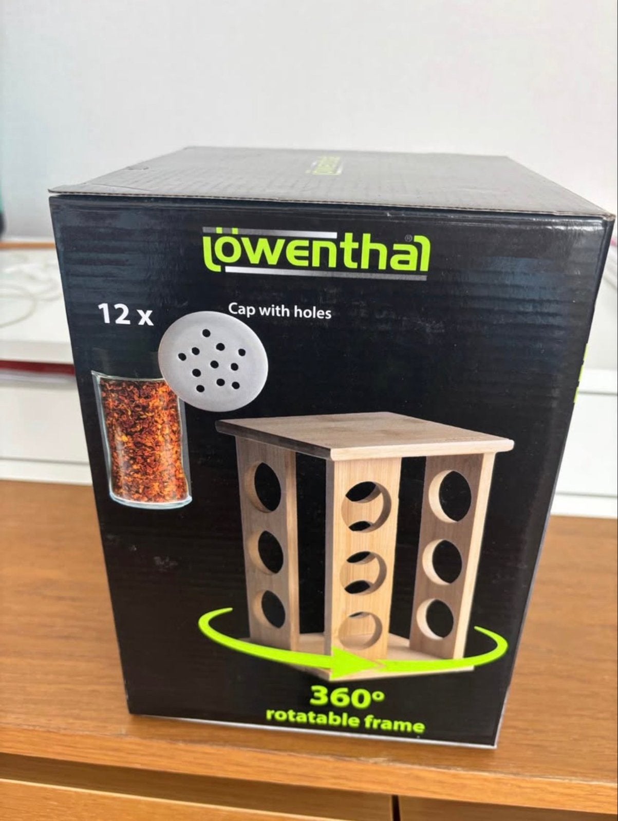 Nieuw Lowenthal Kruidenrek met 12 Potjes - 360 Draaibaar, Ophalen, Overige typen, Hout, Nieuw