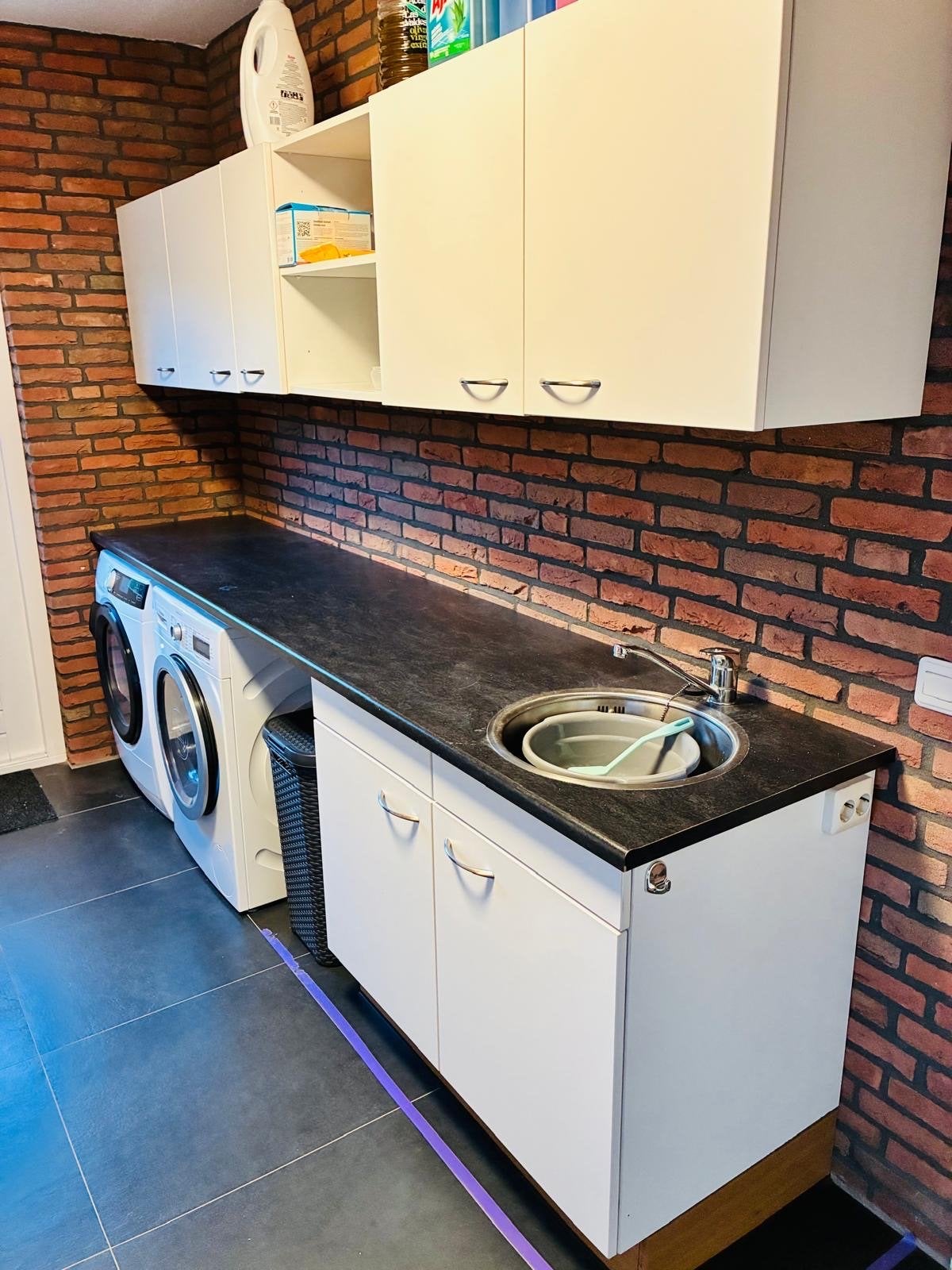 Witte nette keuken in goede staat, Ophalen, Gebruikt, Wit, Dubbelwandige keuken