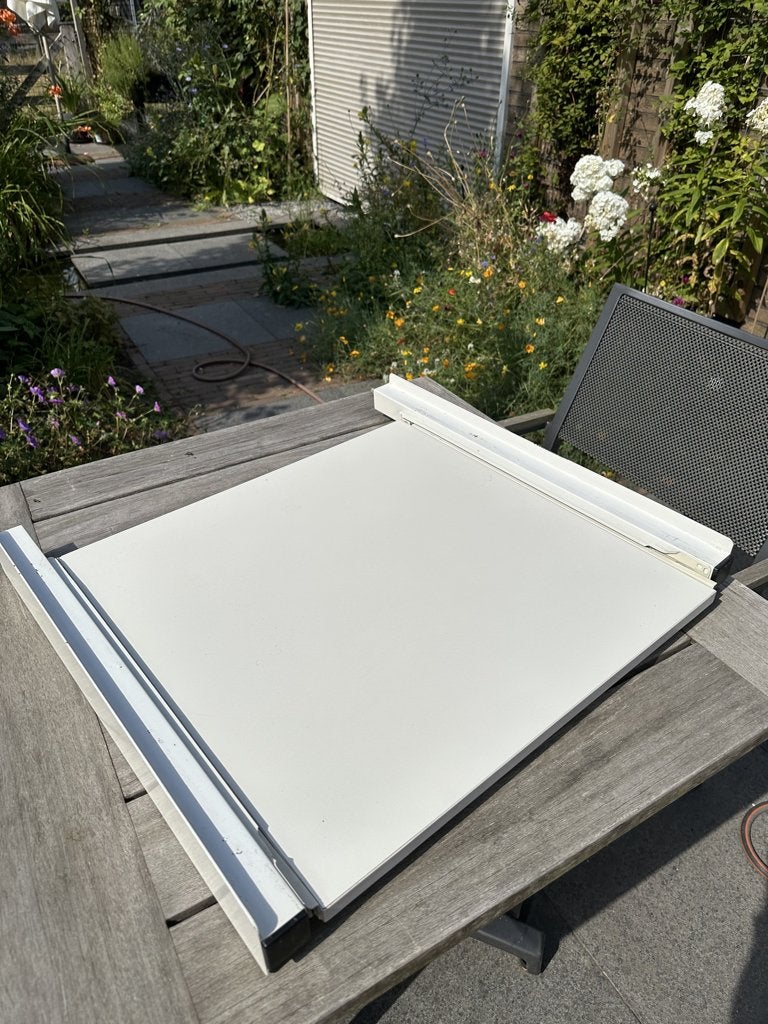 Wasmachine/droger tussendeel met plateau en lekbak, Ophalen, Gebruikt, Minder dan 1200 toeren, Minder dan 85 cm