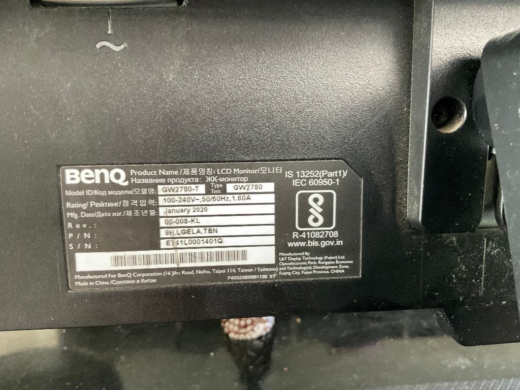 27 inch BenQ Monitor, Computers en Software, Monitoren, Gebruikt, 60 Hz of minder, DVI, HDMI, VGA, Kantelbaar, IPS, Full HD, 5 ms of meer